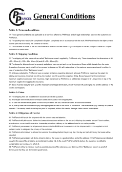 General Conditions Article 1: Terms and conditions 1.1 These