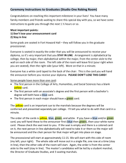 Ceremony Instructions to Graduates (Studio One - UW