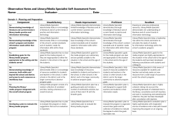 Library Media Specialist Self Assessment