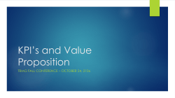 KPI`s and Value Proposition