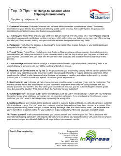 10 Things to consider when shipping internationally