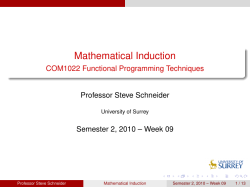 Mathematical Induction - COM1022 Functional