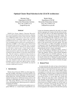 Optimal Cluster Head Selection in the LEACH