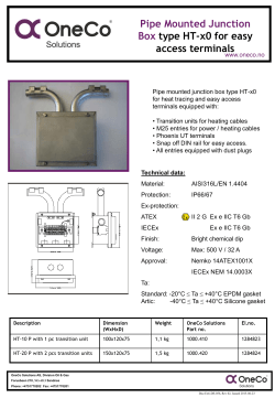 Pipe Mounted Junction Box type HT-x0 for easy access