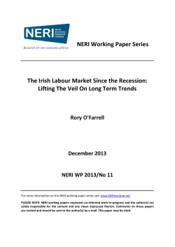 The Irish Labour Market Since the Recession