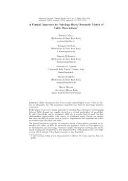 A Formal Approach to Ontology-Based Semantic Match of Skills
