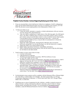 Possible Actions Regarding Bullying and Other Harm