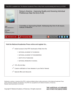 Dying in America: Improving Quality and Honoring Individual