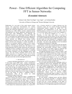 Power-Time Efficient Algorithm for Computing FFT in Sensor Networks