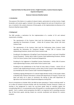 Important Notice for Ship and Air Carriers, Freight