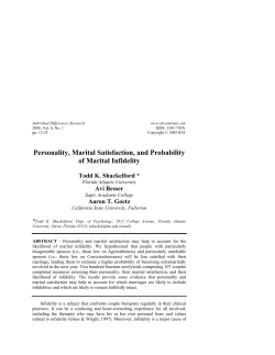 Personality, Marital Satisfaction, and Probability of Marital Infidelity