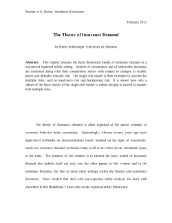 The Theory of Insurance Demand