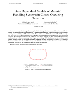 State Dependent Models of Material Handling Systems in Closed