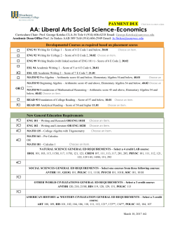 AA: Liberal Arts Social Science-Economics
