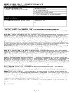 Federal Perkins Loan Master Promissory Note