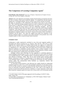The Competence of Learning Companion Agents