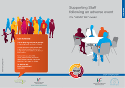 Supporting Staff following an adverse event