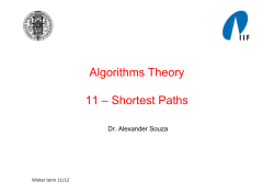 Algorithms Theory 11 Sh t tP th 11 –Shortest Paths