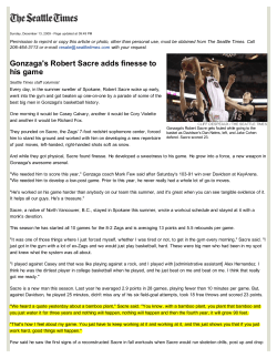 Steve Kelley | Gonzaga`s Ro