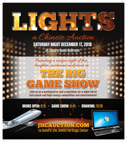 THE BIG GAME SHOW - Jewish Heritage Center Chinese Auction