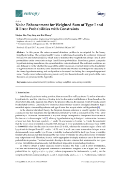 Noise Enhancement for Weighted Sum of Type I and II Error