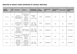 register of grant funds approved at grant committee meetings
