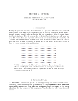 PROJECT 1 - 5 POINTS 1. Introduction Moving an agent from a