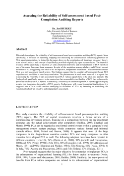 Post-Completion Auditing of Capital Investments in Practice
