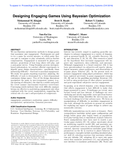 Designing Engaging Games Using Bayesian Optimization