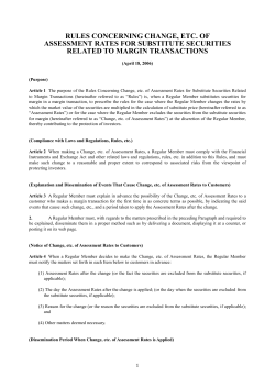 rules concerning change, etc. of assessment rates for substitute