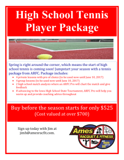 High School Tennis Player Package