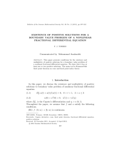 EXISTENCE OF POSITIVE SOLUTIONS FOR A BOUNDARY VALUE