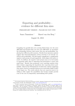 Exporting and profitability - evidence for different firm sizes