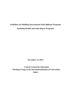 Guidelines for Building International Joint Diploma Programs