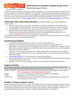 Panelist Nomination Form - United Arts of Central Florida