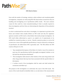 OOS: Back to Basics Even with the number of trainings, seminars