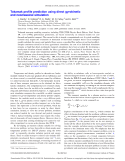 Tokamak profile prediction using direct gyrokinetic and neoclassical