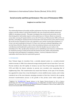 Social security and firm performance: The case of Vietnamese SMEs