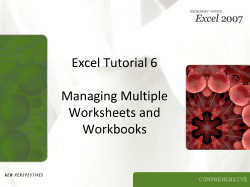 Managing Multiple Worksheets and Workbooks