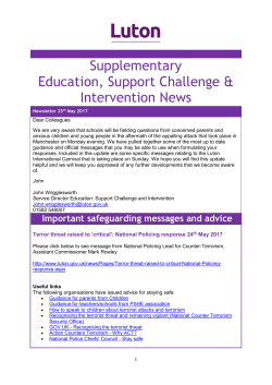 Supplementary ESCI Newsletter - 25th May 2017