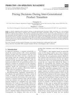 Pricing Decisions During Interв&bull;`Generational Product Transition