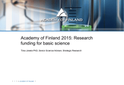 Academy of Finland 2012: Research knows no