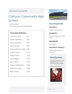 December Newsletter - Calhoun Community High School