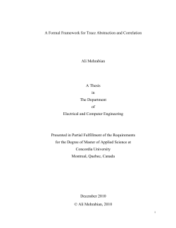 A Formal Framework for Trace Abstraction and Correlation Ali
