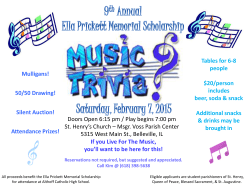 Doors Open 6:15 pm / Play begins 7:00 pm St. Henry`s Church