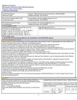 Sherburne County Minnesota Child and Family Service Review