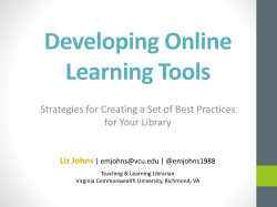 Developing Online Learning Tools: Strategies for Creating a Set of