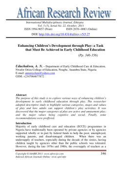 Enhancing Children`s Development through Play: a Task that Must