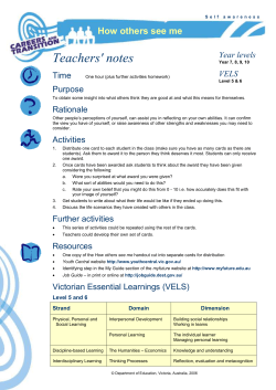 How others see me - Department of Education and Training Victoria