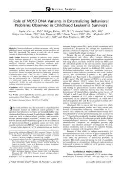 Role of NOS3 DNA Variants in Externalizing Behavioral